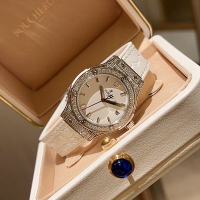 Hublot Geneve Women's Watches Lady 33mm Swiss Ronda Quartz Movement Crocodile Leather Strap Copy Replica Watch